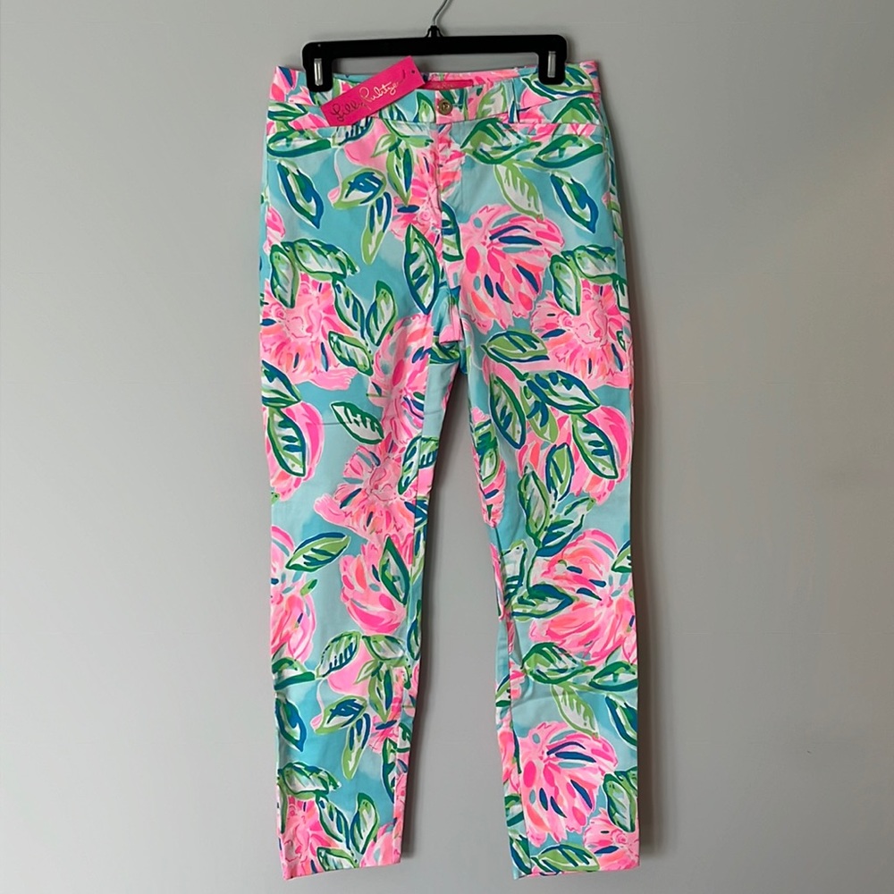 NWT Lilly Pulitzer High Rise Skinny Ankle Pant, Size 6, Totally Blossom